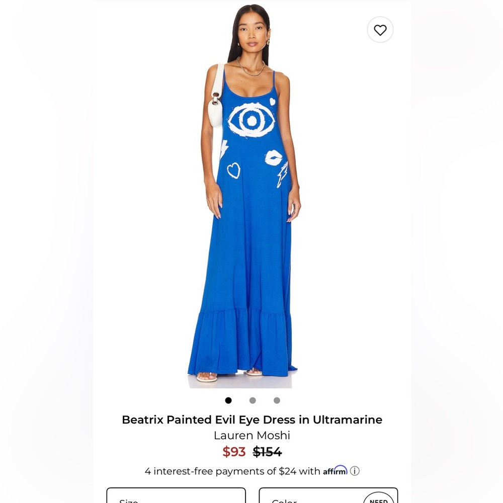 Lauren Moshi Blue Beatrix Painted Dress